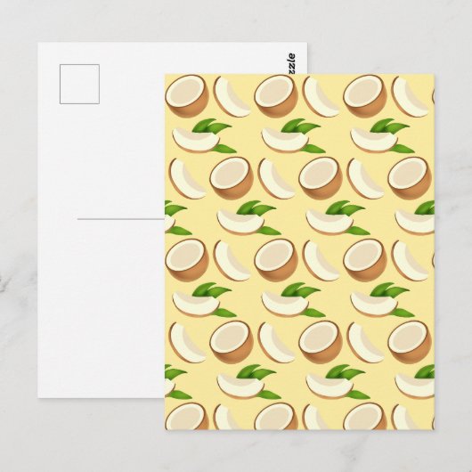 Carte Postale Les noix de coco tropicales (Devant / Derrière)