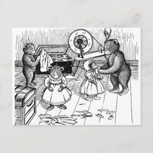 Carte Postale Les nounours Essaient Des Vêtements