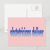 Carte Postale Les obstétriciens jouent au jeu de mots (Devant / Derrière)