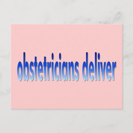 Carte Postale Les obstétriciens jouent au jeu de mots (Devant)
