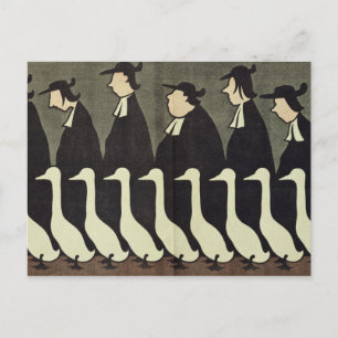 Carte Postale Les Oies, anti-clérical