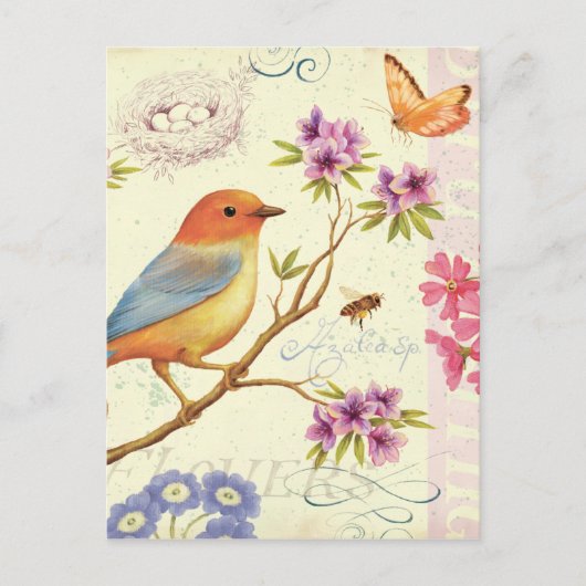 Carte Postale Les oiseaux et les abeilles (Devant)