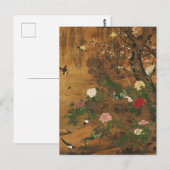 Carte Postale Les oiseaux se rassemblent sous le saule de printe (Devant / Derrière)