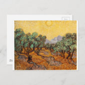 Carte Postale Les oliviers de Vincent Van Gogh (Devant / Derrière)