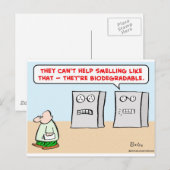 Carte Postale les ordinateurs sentent biodégradable (Devant / Derrière)