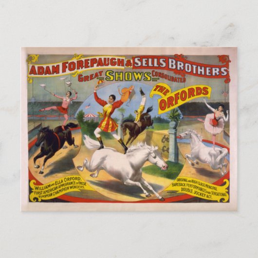 Carte Postale Les Orfords - Poster du cirque William & Ella Orfo (Devant)