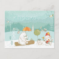 Les Ours de paysages de neige et Noël des Snowman