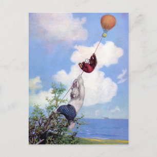 Carte Postale Les ours de Roosevelt descendent d'un ballon à air