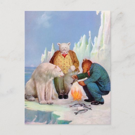 Carte Postale Les ours de Roosevelt vont pêcher en Alaska (Devant)