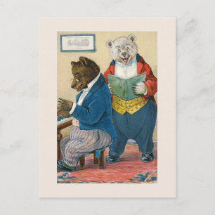 Carte Postale "Les ours font de la musique" Vintage