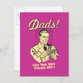 Carte Postale Les papas : Comme son propre distributeur de bille (Devant / Derrière)