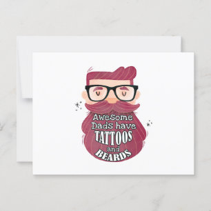 Carte Postale Les papas géniaux ont des tatouages et des barbes