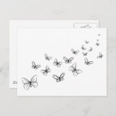 Carte Postale Les papillons dansent à travers la page (Devant / Derrière)