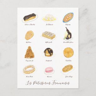 Carte Postale Les Pâtisserie Françaises