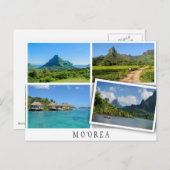 Carte Postale Les paysages de Moorea collage avec une image lâch (Devant / Derrière)