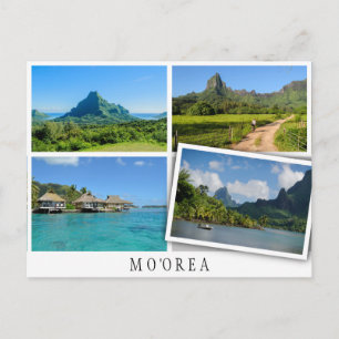 Carte Postale Les paysages de Moorea collage avec une image lâch