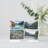 Carte Postale Les paysages norvégiens collage avec une image lâc (Debout devant)