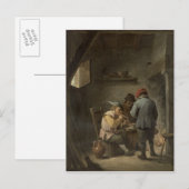 Carte Postale Les paysans par un feu d'auberge (Devant / Derrière)