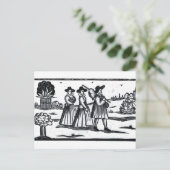 Carte Postale Les pèlerins naviguent sur le Mayflower (Debout devant)