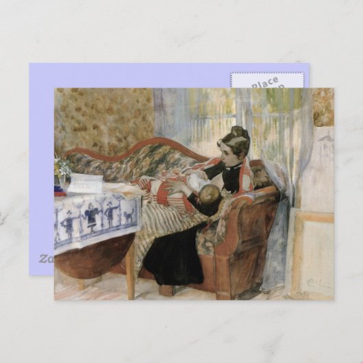 Carte Postale Les pensées d'une mère pour allaiter son bébé (Devant / Derrière)