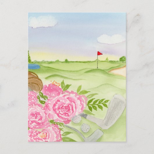 Carte Postale Les Peonies Sur Le Golf (Devant)
