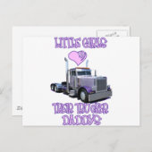 Carte Postale Les Petites Filles Aiment Leurs Dads Trucker (Devant / Derrière)