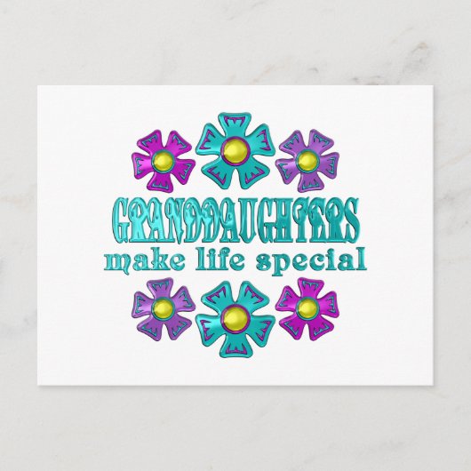 CARTE POSTALE LES PETITES-FILLES RENDENT LA VIE SPÉCIALE (Devant)