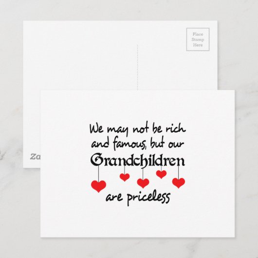 CARTE POSTALE LES PETITS-ENFANTS SONT SANS PRIX (Devant / Derrière)