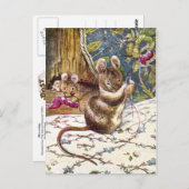 Carte Postale Les petits souris sont occupés à coudre (Devant / Derrière)