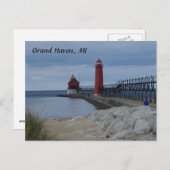 Carte Postale Les phares de Grand Haven (Devant / Derrière)
