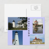 Carte Postale Les phares du Maryland (Devant / Derrière)