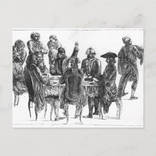 Carte Postale Les philosophes de Supper, vers 1750 (Devant)