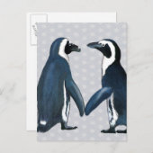 Carte Postale Les pingouins amoureux (Devant / Derrière)