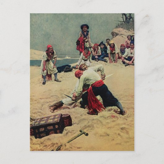 Carte Postale Les pirates combattent le trésor (Devant)