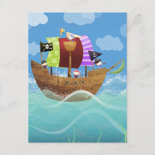 Carte Postale les pirates font des cadeaux