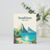 Carte Postale Les Pitons Sainte-Lucie (Debout devant)