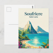 Carte Postale Les Pitons Sainte-Lucie (Devant / Derrière)