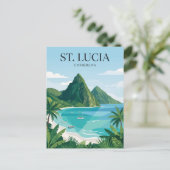 Carte Postale Les Pitons Sainte-Lucie (Debout devant)