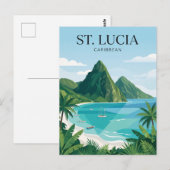 Carte Postale Les Pitons Sainte-Lucie (Devant / Derrière)