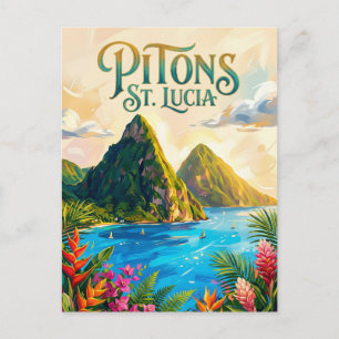 Carte Postale Les Pitons Sainte-Lucie