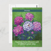 Carte Postale Les pivoines (Devant / Derrière)