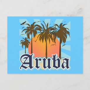 Carte Postale Les plages d'Aruba coucher de soleil