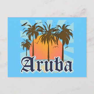 Carte Postale Les plages d'Aruba coucher de soleil