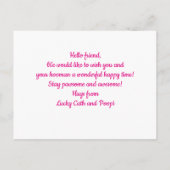 Carte Postale Les Plushies aiment la paix | Cute Kawaii Coeur Te (Dos)