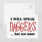 Carte Postale Les poignards de Hamlet (Devant / Derrière)