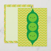 Carte Postale Les pois de Kawaii dans un morceau (Devant / Derrière)