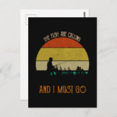 Carte Postale Les poissons m'appellent et je dois y aller (Devant / Derrière)