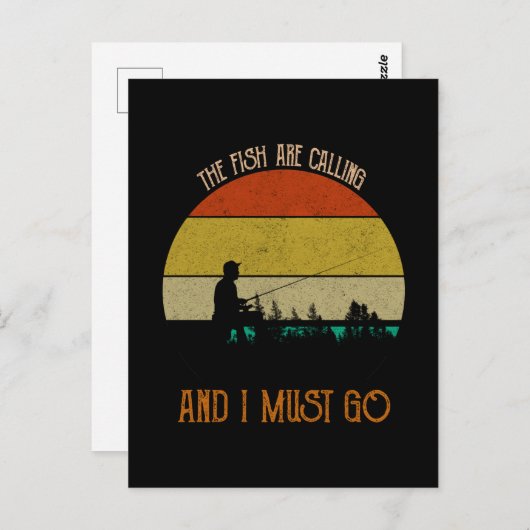 Carte Postale Les poissons m'appellent et je dois y aller (Devant / Derrière)