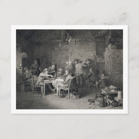 Carte Postale Les politiciens du village, gravé par Abraham Raim (Devant)