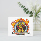 Carte Postale Les pompiers ne craignent pas le feu (Debout devant)